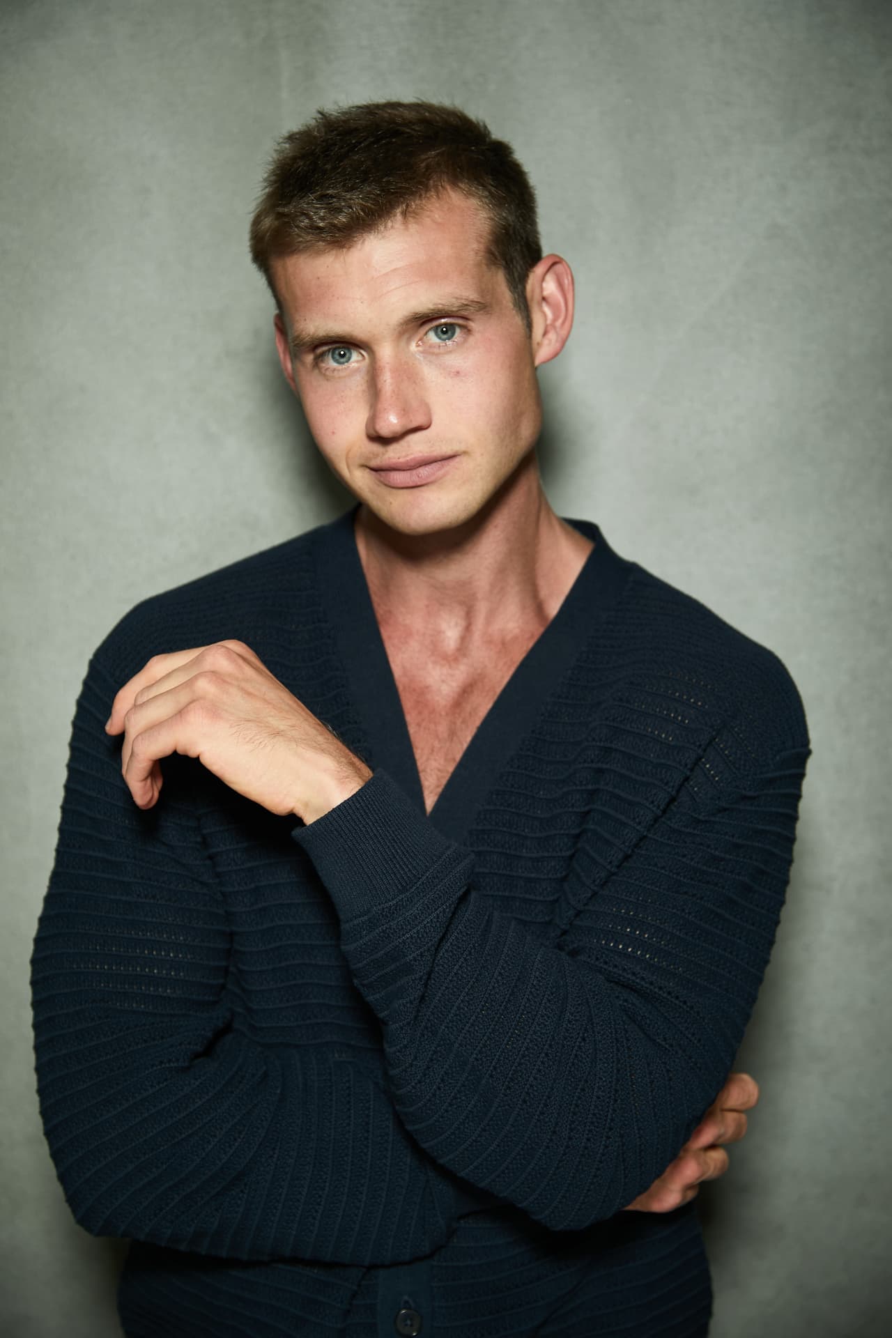 Jordan Ver Hoeve in a navy sweater